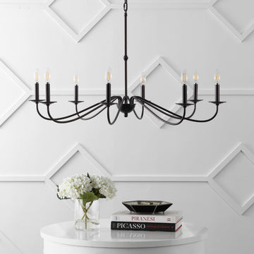 Wicklow 40" 8-Light Bohemian Farmhouse Iron LED Chandelier